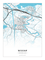 Steden poster Weesp - Water - Zonder lijst