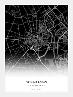 Steden poster Wierden - Donker - Zonder lijst