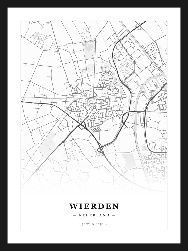 Steden poster Wierden - Klassiek