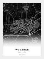Steden poster Woerden - Donker - Zonder lijst