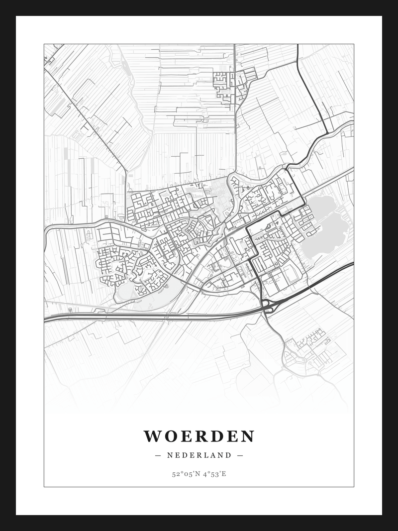 Steden poster Woerden - Klassiek