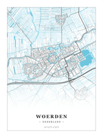 Steden poster Woerden - Water - Zonder lijst