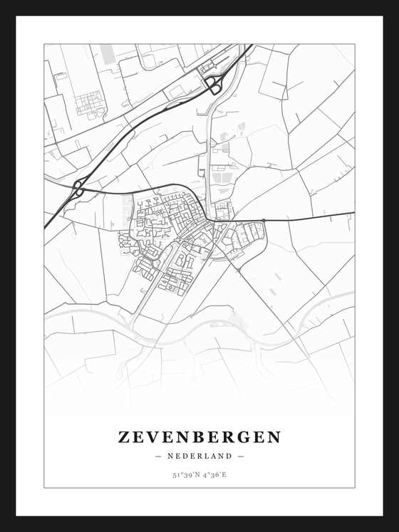 Steden poster Zevenbergen - Klassiek