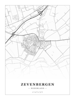 Steden poster Zevenbergen - Klassiek - Zonder lijst