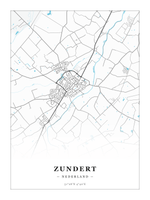 Steden poster Zundert - Water - Zonder lijst